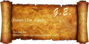 Gavrila Egon névjegykártya